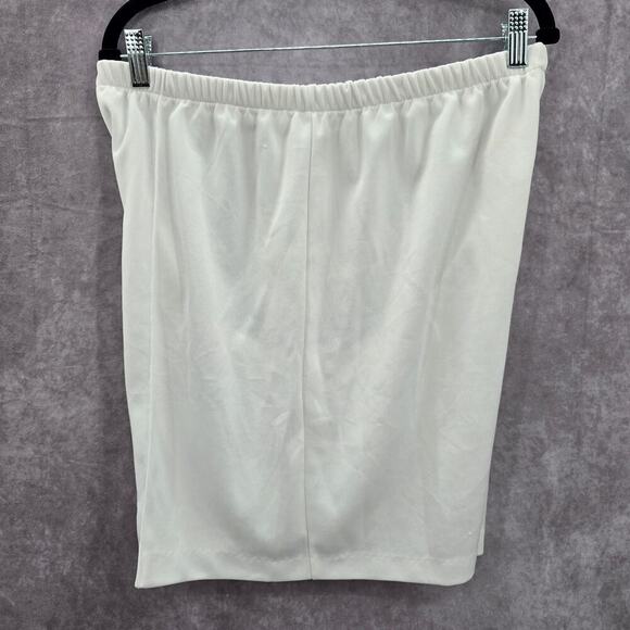 Romans White Stretch Flat Front Active Bottoms Pants Shorts 8 - Picture 3 of 7